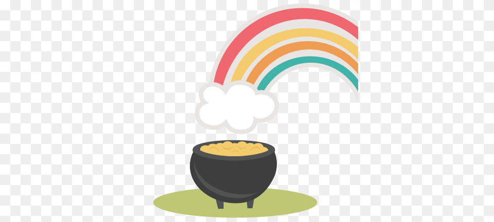 Rainbow With Pot Of Gold Cutting St Patricks Day, Cookware, Dutch Oven, Food, Meal Png