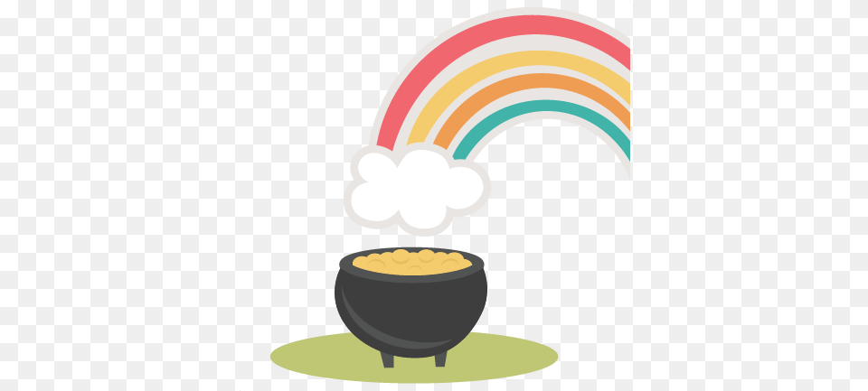 Rainbow With Pot Of Gold Svg Cutting St Patricks Pot Of Gold, Cookware, Dutch Oven, Food, Meal Free Transparent Png