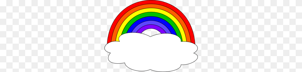 Rainbow With Single Cloud Clip Art, Light, Logo, Outdoors, Nature Free Png