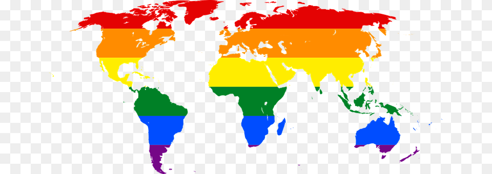 Rainbow World Map Silhouette, Art, Graphics, Person Png Image