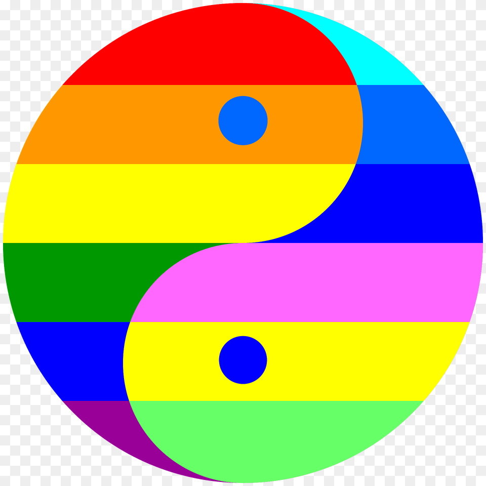 Rainbow Yin Yang Clipart, Number, Symbol, Text, Disk Png Image