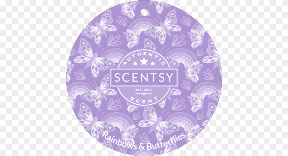 Rainbows Amp Butterflies Scentsy Scent Circle Rainbow And Butterflies Scentsy, Purple, Pattern, Disk, Pottery Free Transparent Png