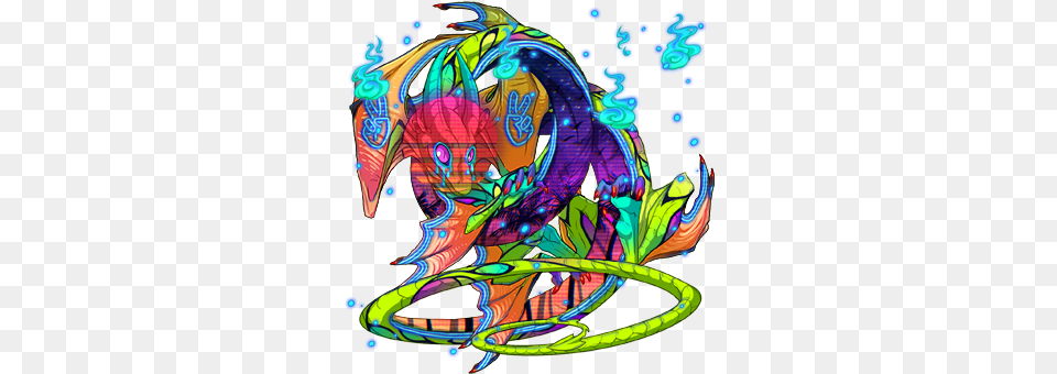 Rainbows Dragon Share Flight Rising Water Dragon Anime Png Image