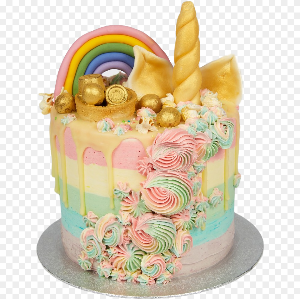 Rainbows U0026 Unicorns Birthday Cake Anges De Sucre Cake Decorating, Birthday Cake, Cream, Dessert, Food Free Png Download