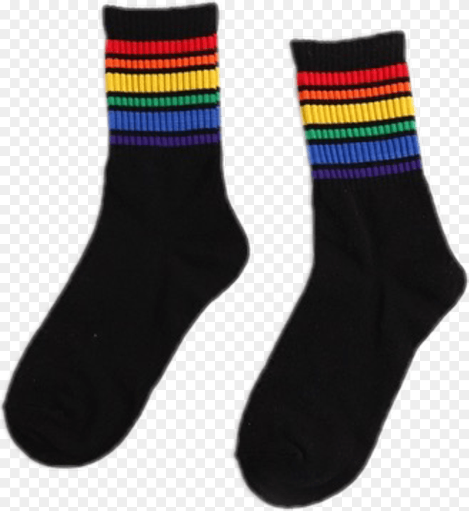 Rainbowsocks Socks Clothes Clothingpng Aesthetic Sock, Clothing, Hosiery Free Transparent Png