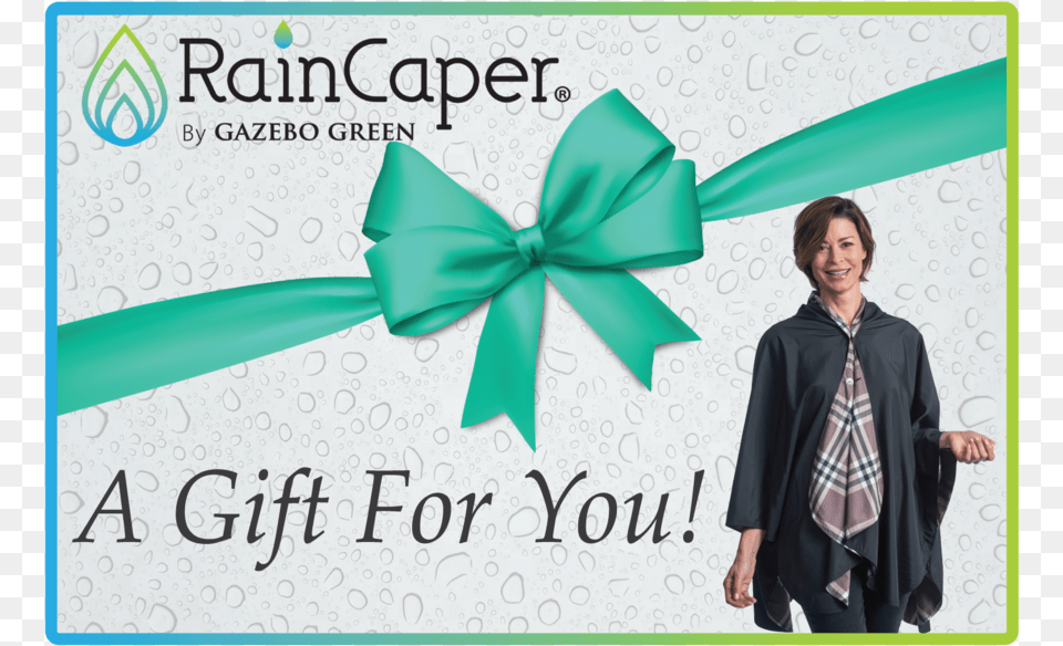 Raincaper Gift Cards On Sale Now Only 25 Gift Wrapping Ribbon, Accessories, Tie, Person, Formal Wear Free Png