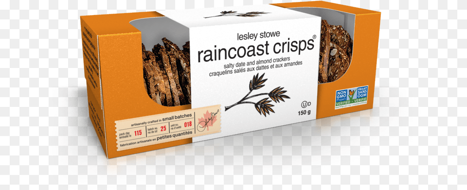 Raincoast Crisp Salty Date Amp Almond Lesley Stowe Raincoast Crisps Salty Date And Almond, Herbal, Herbs, Plant, Box Png Image