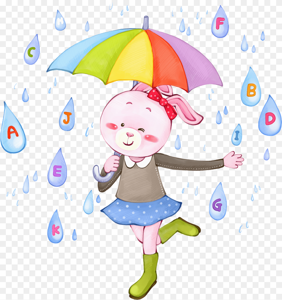 Raindrop Clipart Umbrella Paintings Of Raindrops Cartoon, Baby, Person, Art, Pattern Free Transparent Png