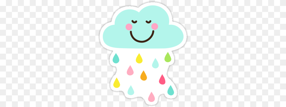 Raindrops Clipart Happy Happy Cloud With Raindrops, Cream, Dessert, Food, Icing Png