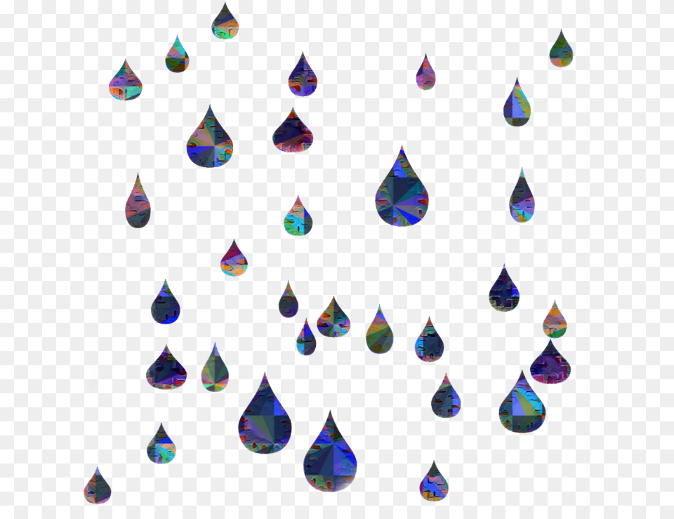 Raindrops Hologram Rain Drops Ftestickers Triangle, Droplet, Accessories, Earring, Jewelry Free Png Download