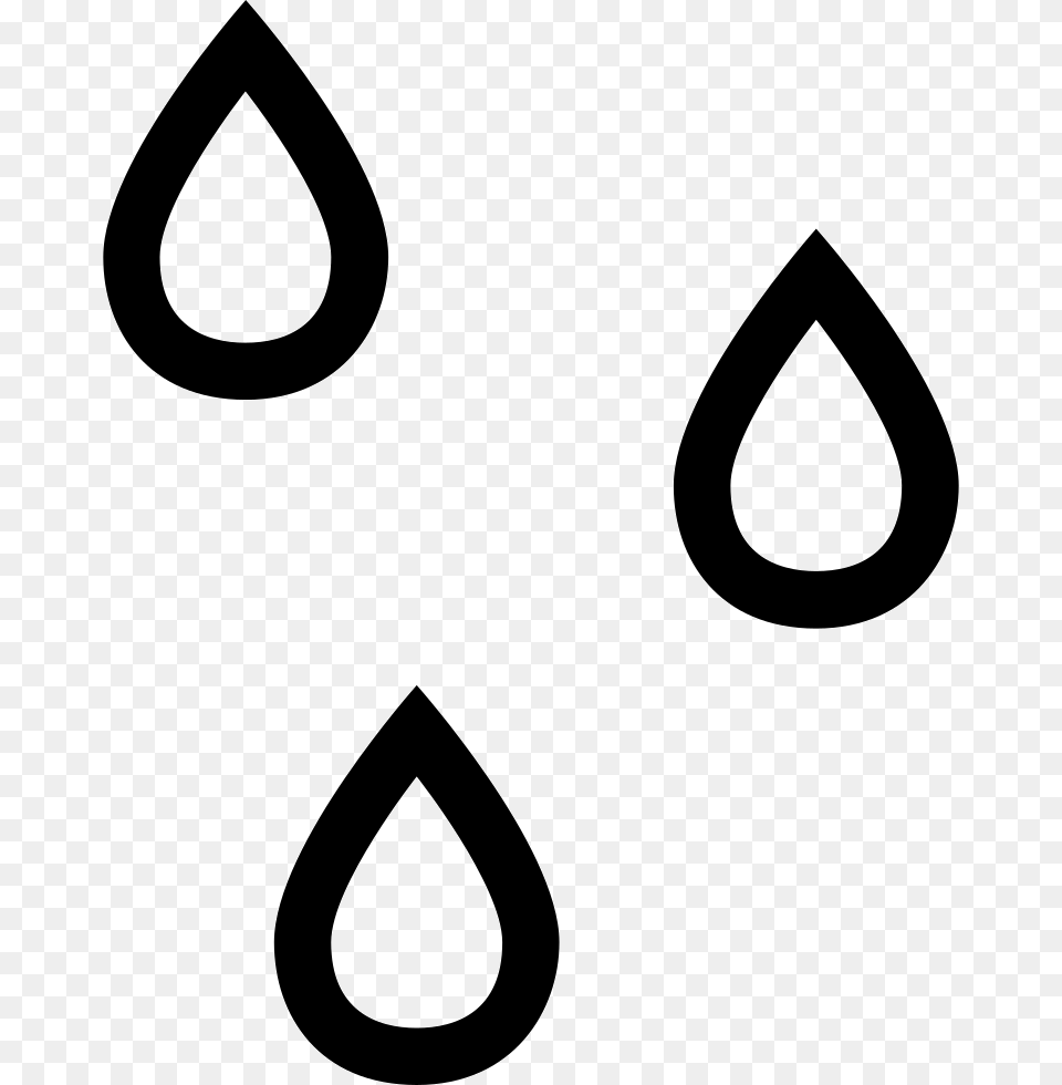 Raindrops Outlines Weather Symbol Of Water Drops Comments Rain Drops Icon, Triangle, Smoke Pipe Png