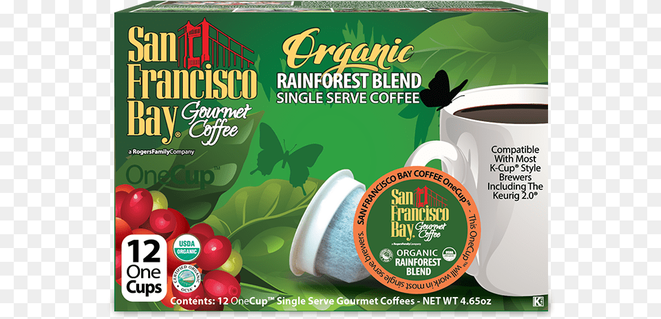 Rainforest Blend Coffee San Francisco Bay French Roast, Herbal, Herbs, Plant, Food Png Image