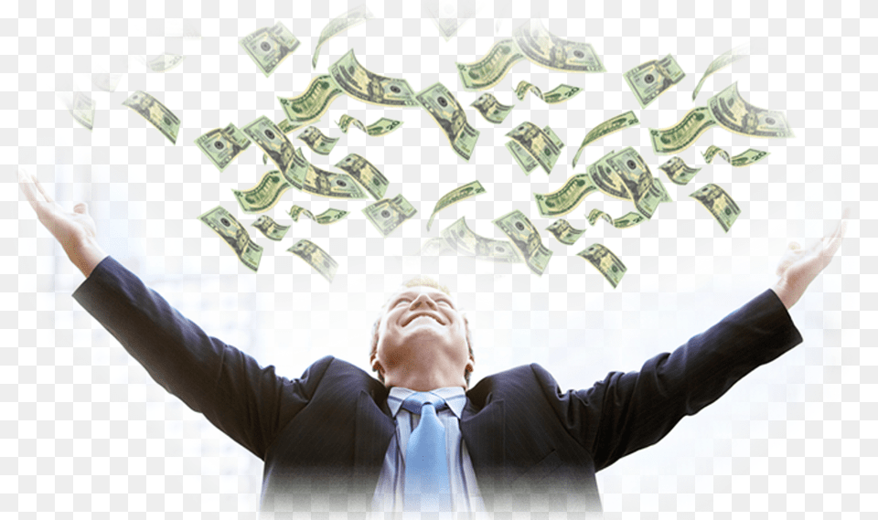 Raining Cash Business Money, Adult, Male, Man, Person Free Png