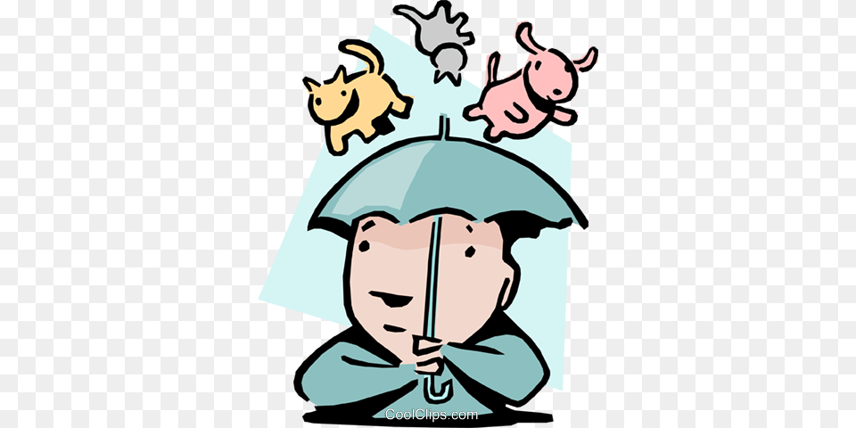 Raining Cats And Dogs Royalty Vector Clip Art Illustration, Person, People, Baby, Face Png Image