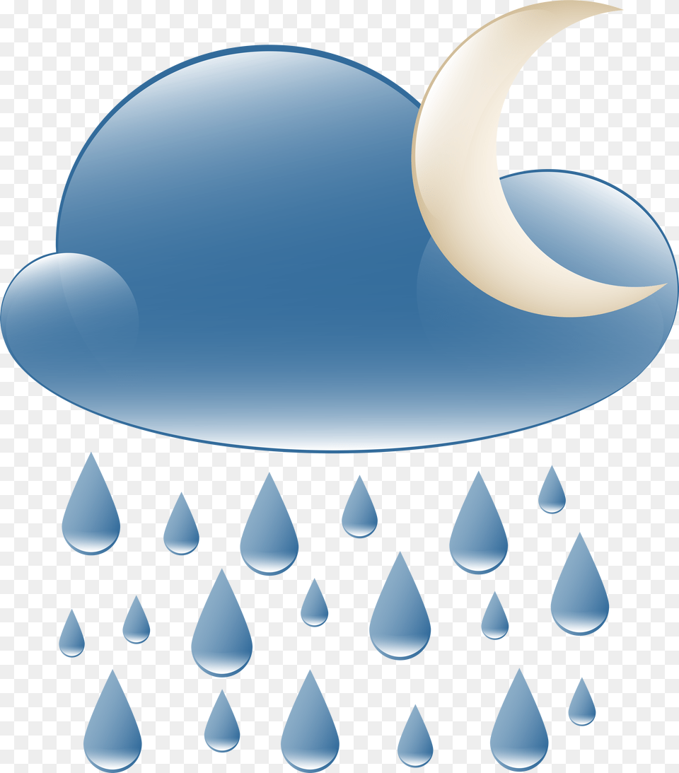 Rainy Night Weather Icon Clip Art, Astronomy, Moon, Nature, Outdoors Png