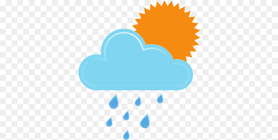 Rainy Showery Rain Cloud Sun Weather Icon Of Gold, Ice, Nature, Outdoors, Clothing Free Transparent Png