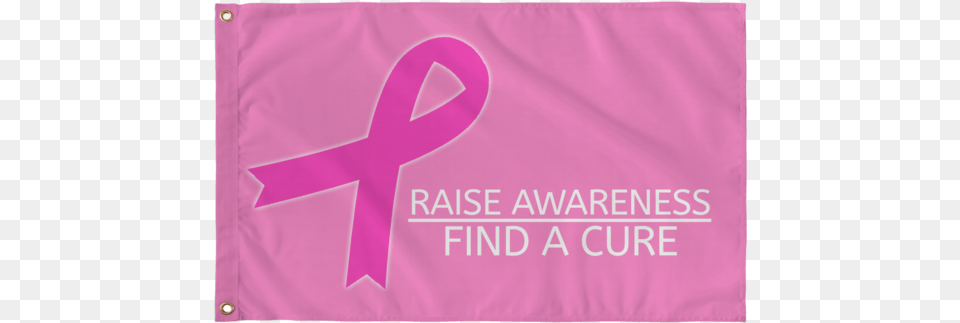 Raise Awareness Fine A Cure Pink Ribbon Flag Awareness, Banner, Text, Purple, Symbol Free Png
