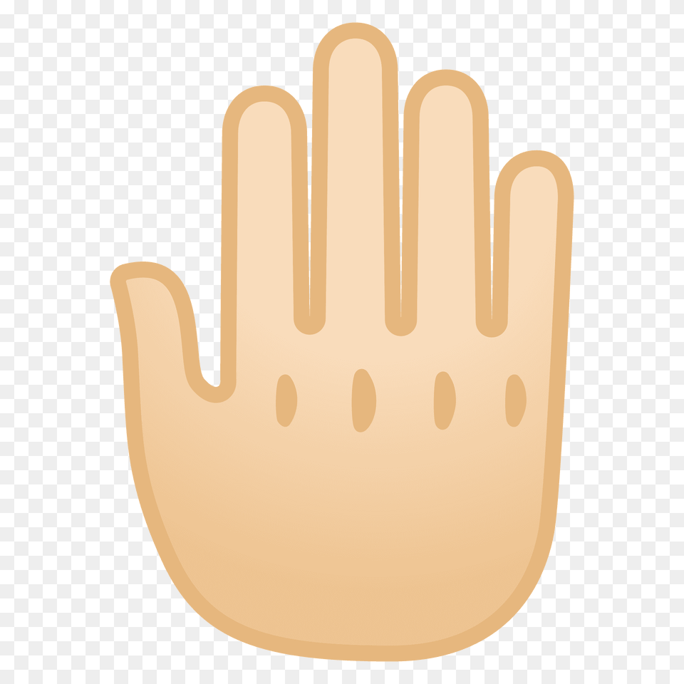 Raised Back Of Hand Emoji Clipart, Clothing, Glove, Body Part, Person Free Png