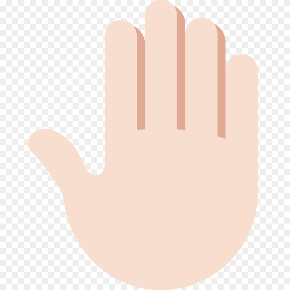 Raised Back Of Hand Emoji Clipart, Person, Body Part, Clothing, Glove Png Image