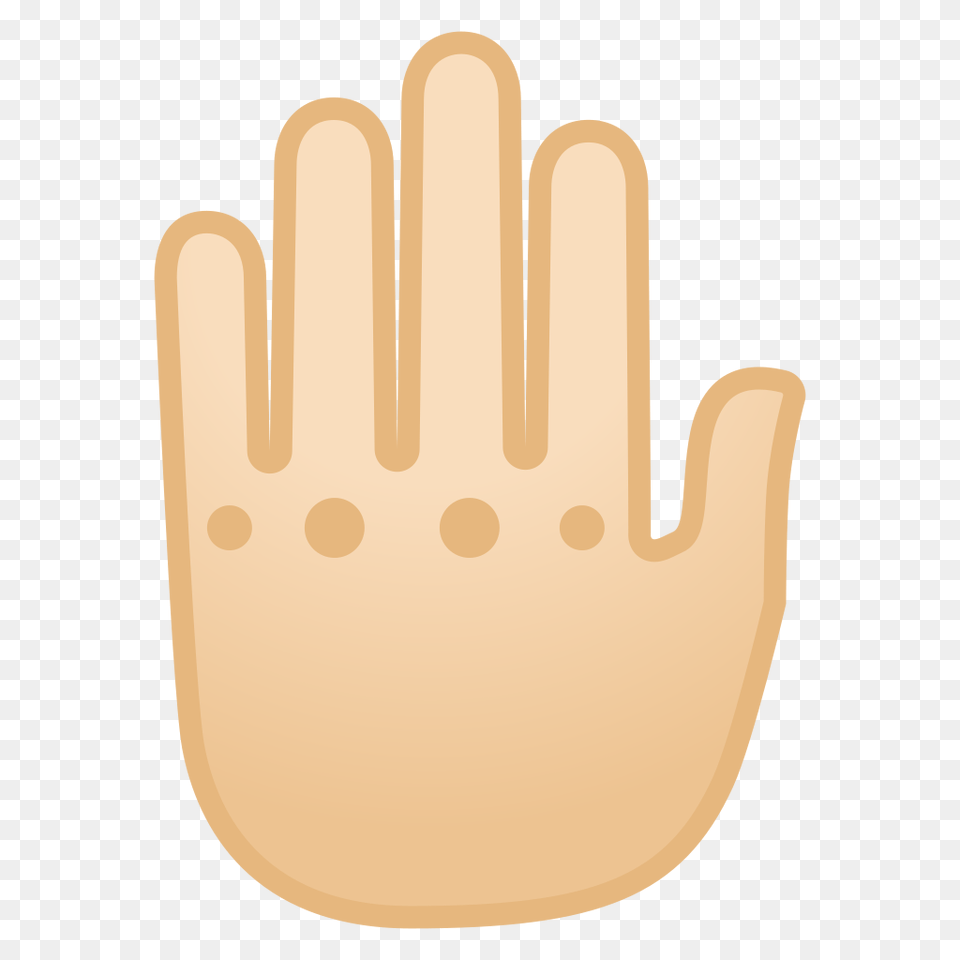 Raised Back Of Hand Light Skin Tone Icon Noto Emoji People, Clothing, Glove, Body Part, Person Png Image