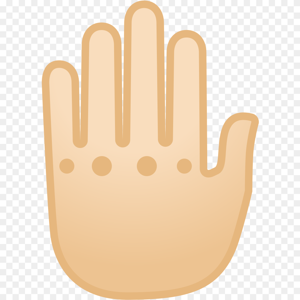Raised Back Of Hand Light Skin Tone Warning No Exit Sign, Clothing, Glove, Cutlery, Fork Free Png Download