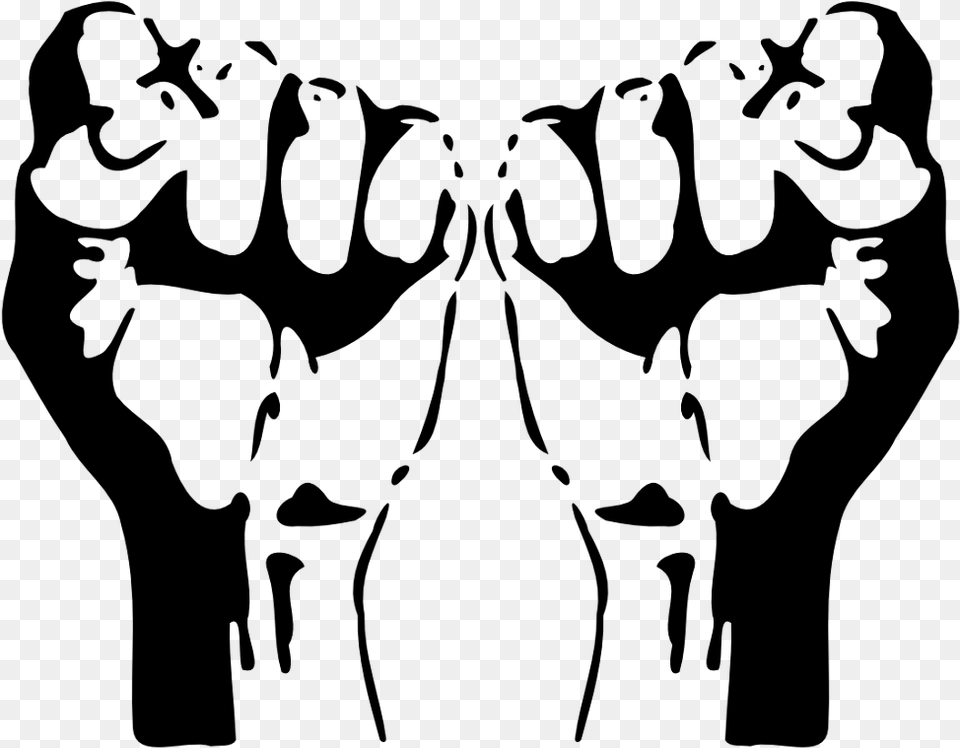 Raised Fist 1968 Olympics Black Power Salute Clip Art, Gray Png
