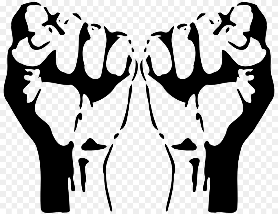 Raised Fist Olympics Black Power Salute Clip Art, Gray Free Transparent Png