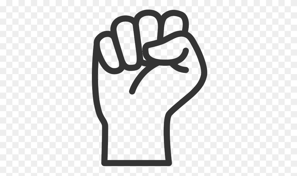 Raised Fist Symbol Clip Art, Silhouette, Blackboard Free Transparent Png