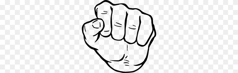 Raised Fist Vector, Gray Png Image