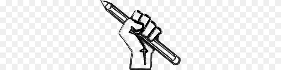 Raised Fist With Pencil, Electrical Device, Microphone, Blade, Razor Free Transparent Png