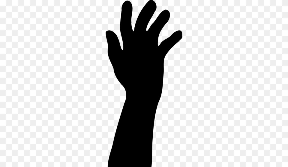 Raised Hand Cliparts, Gray Free Png Download