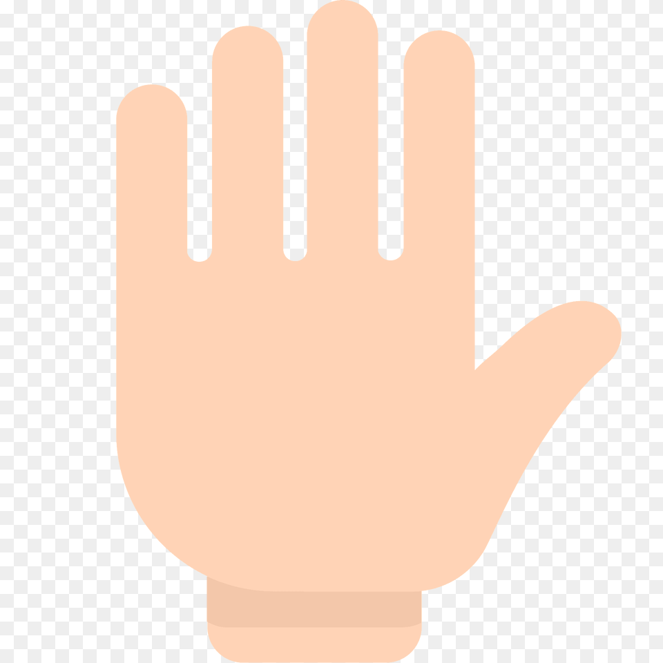 Raised Hand Emoji Clipart, Clothing, Glove, Body Part, Person Png Image