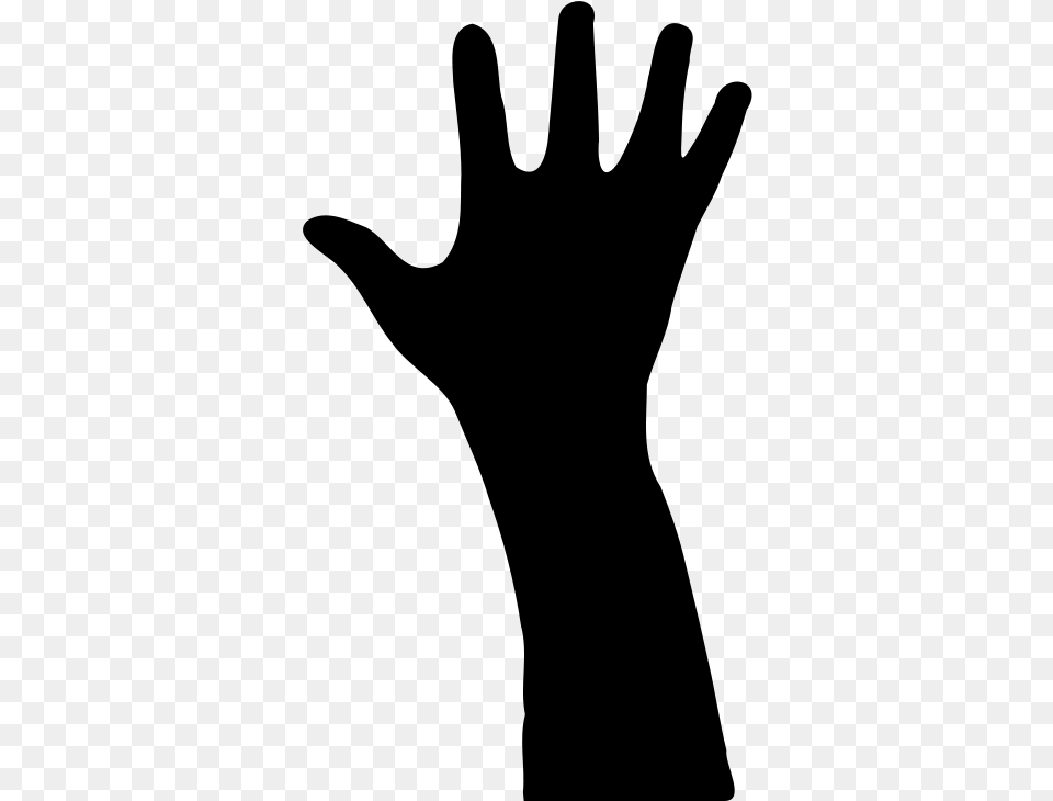 Raised Hand In Silhouette Clip Art Download Arm And Hand Silhouette, Gray Png