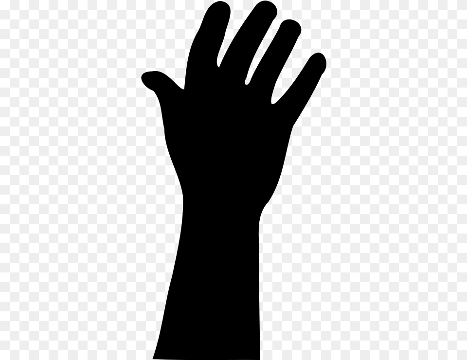 Raised Hand In Silhouette Clip Art Download Raising Your Hand Drawing, Gray Free Png