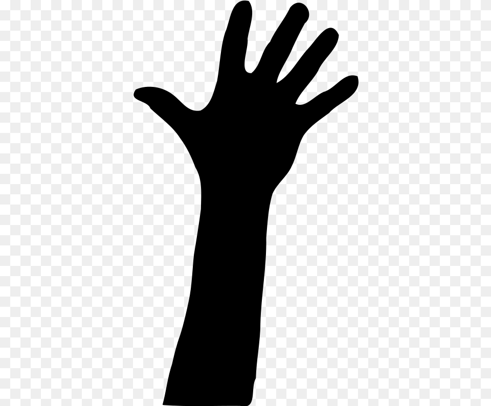 Raised Hand In Silhouette Clipart Hand Background, Gray Free Png Download