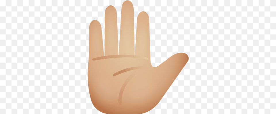 Raised Hand Medium Light Skin Tone Icon In Emoji Style Sign Language, Body Part, Finger, Person, Clothing Png