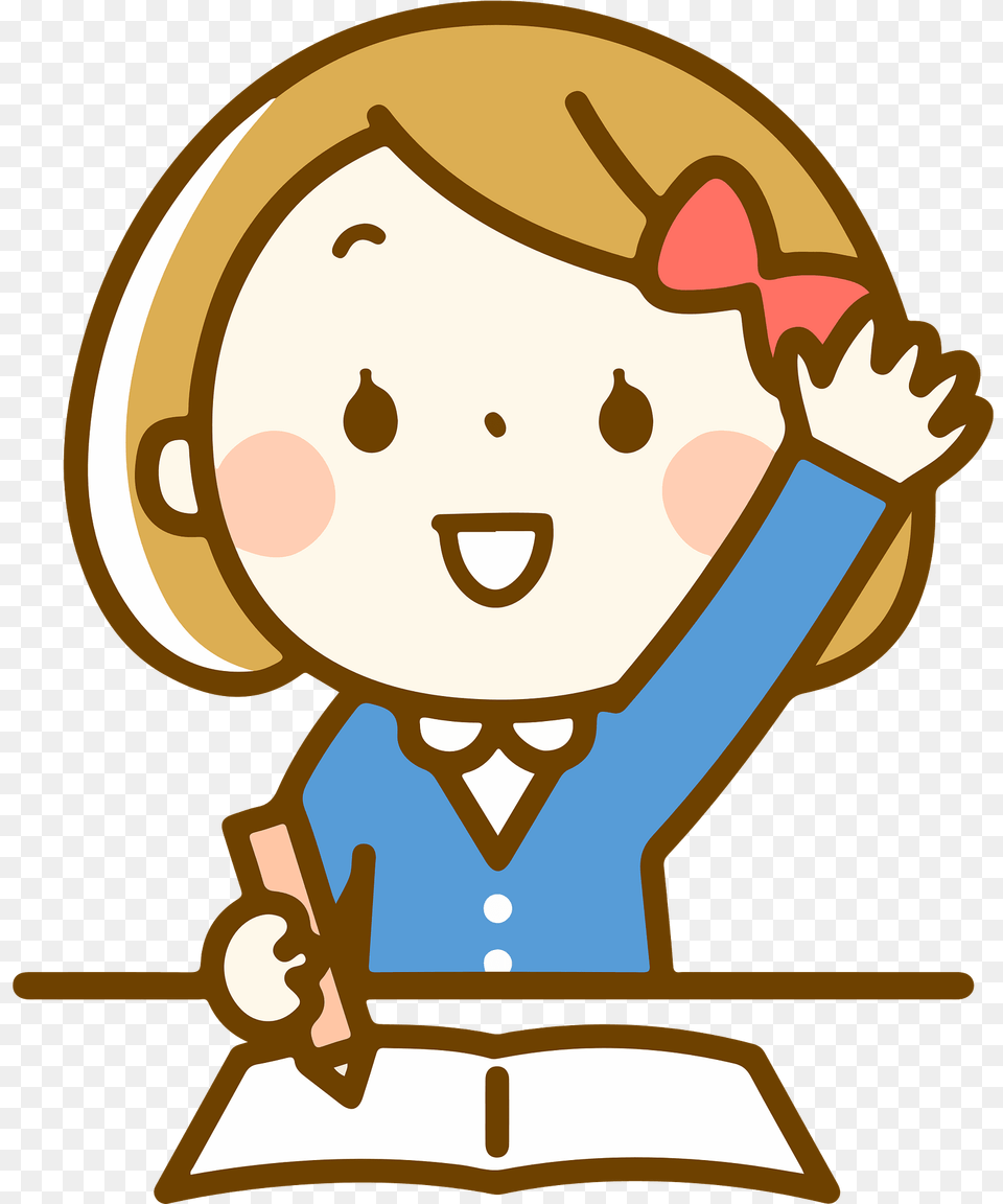 Raised Hand Pupil Clipart, Cleaning, Person, Baby Free Png Download