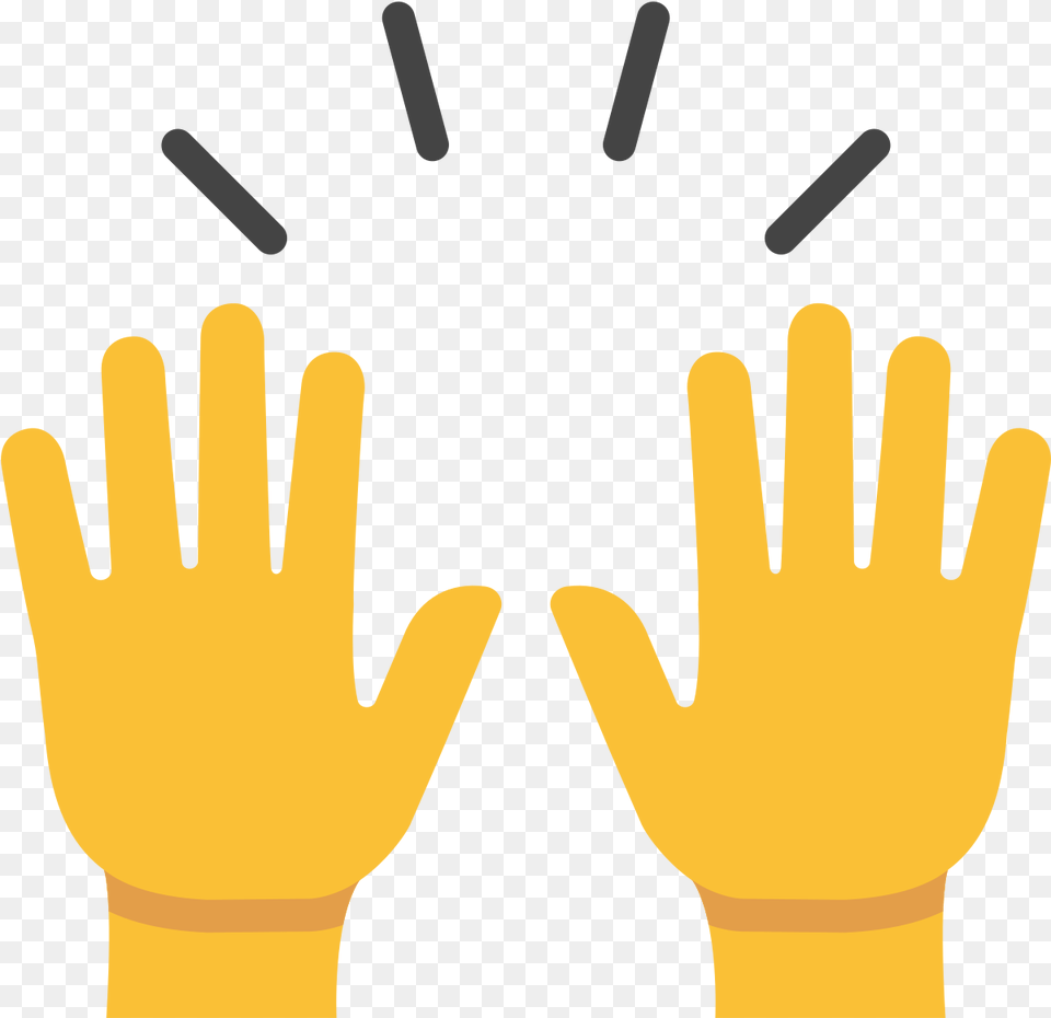 Raising Hands Emoji, Clothing, Glove, Cutlery, Fork Free Png Download