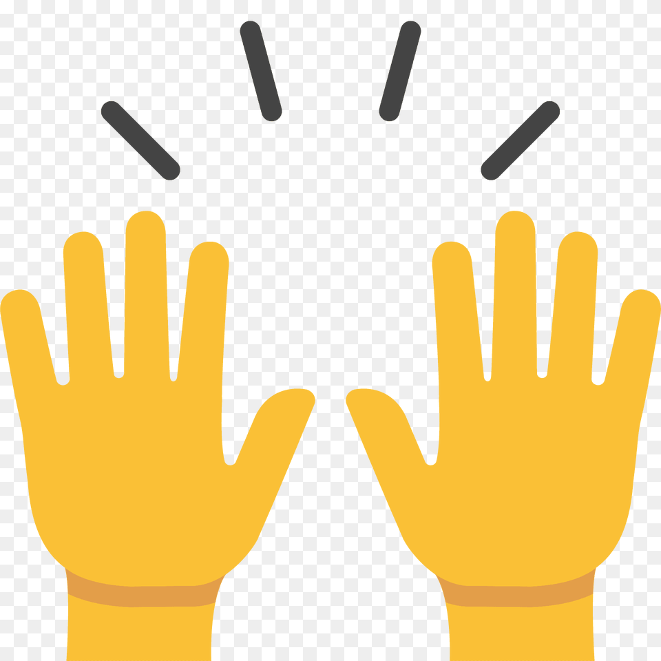 Raising Hands Emoji Clipart, Clothing, Glove, Cutlery, Fork Png