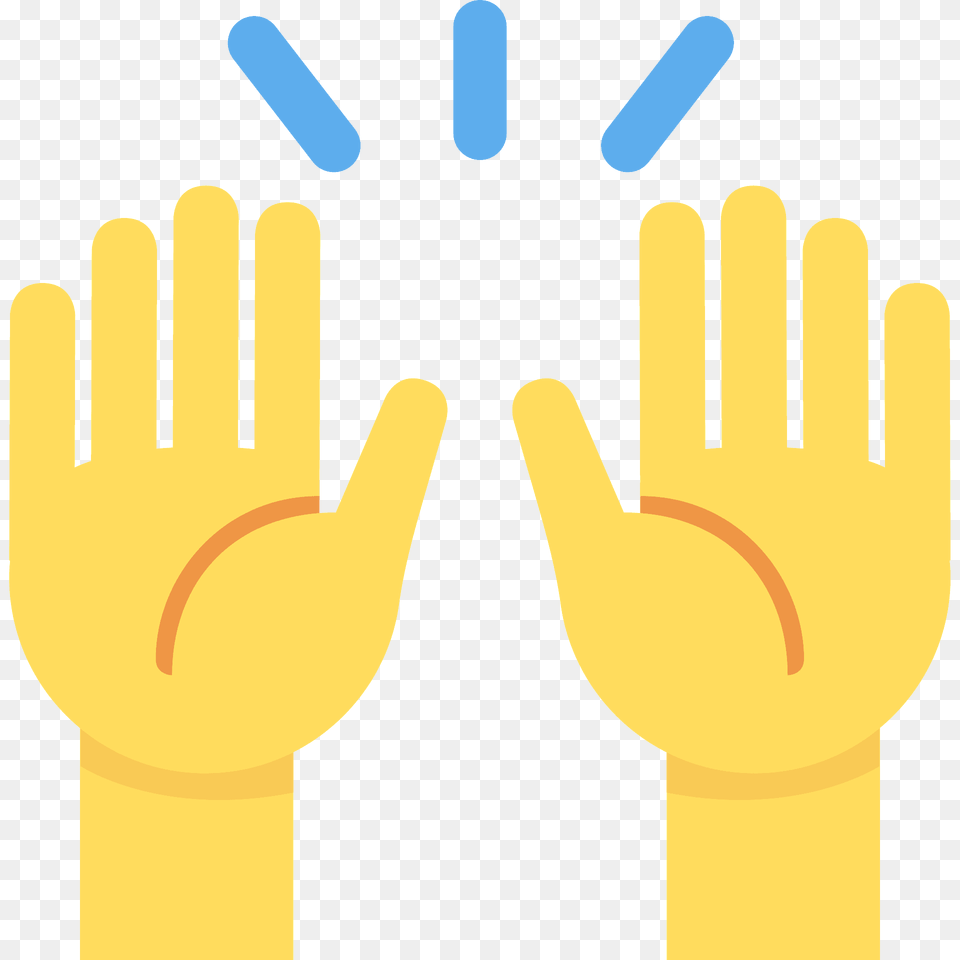 Raising Hands Emoji Clipart, Cutlery, Fork, Clothing, Glove Png