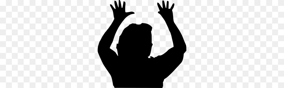 Raising Hands Silhouette Clip Art For Web, Gray Free Png