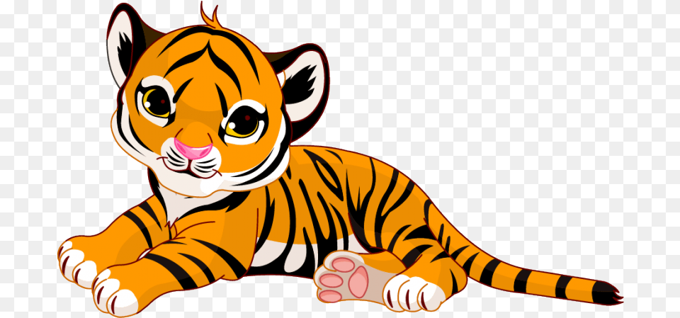 Raja The Baby Tiger Sticker Baby Tiger Stickers Tiger Cartoon Baby Tiger, Animal, Dinosaur, Reptile, Mammal Free Png
