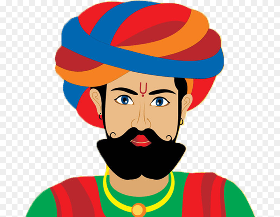 Rajasthani Pagri Vector Clipart Download Pagdi Rajasthan Pagdi Vector, Baby, Face, Head, Person Png Image
