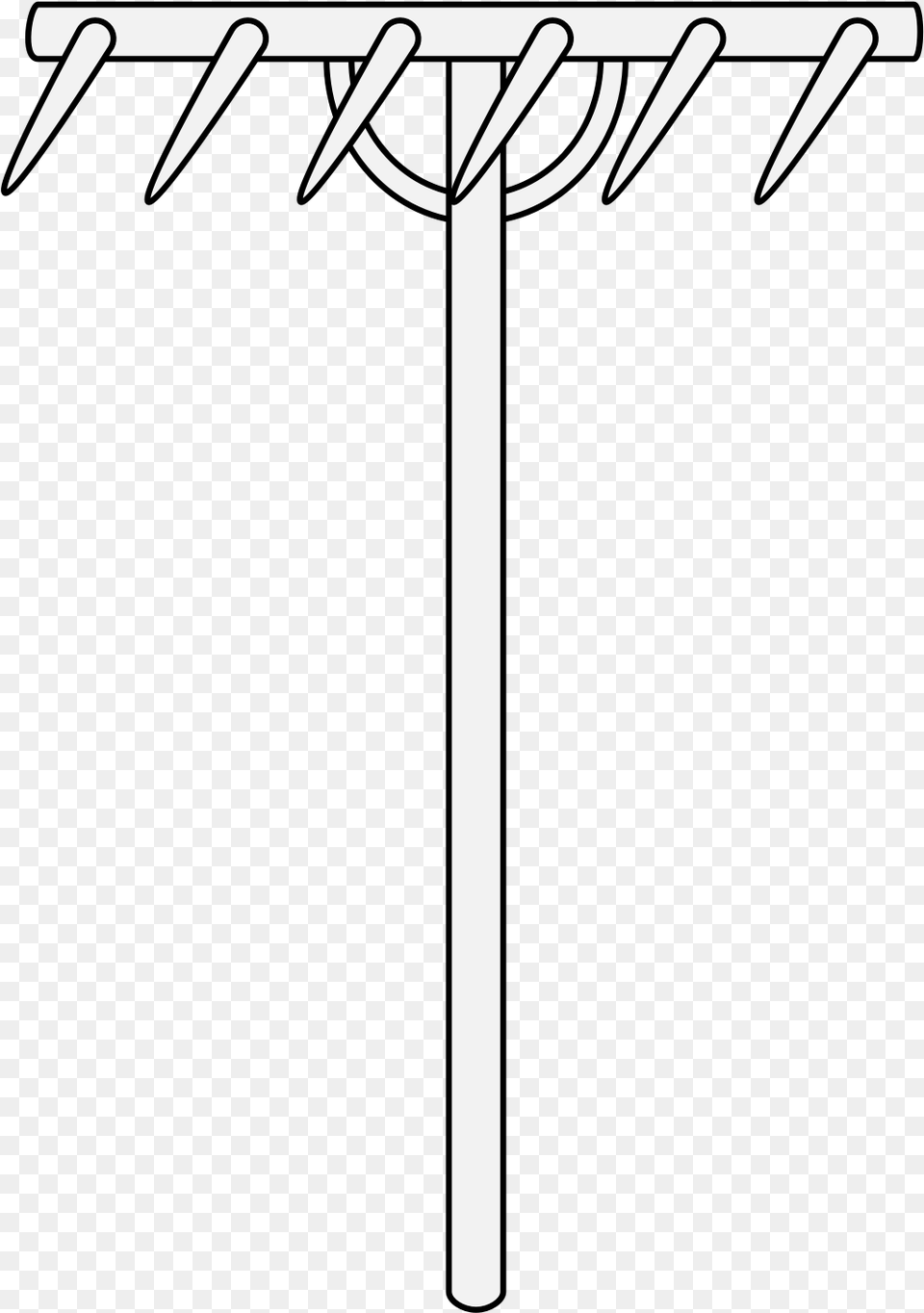 Rake Traceable Heraldic Art Line Art, Utility Pole, Blade, Dagger, Knife Free Png Download