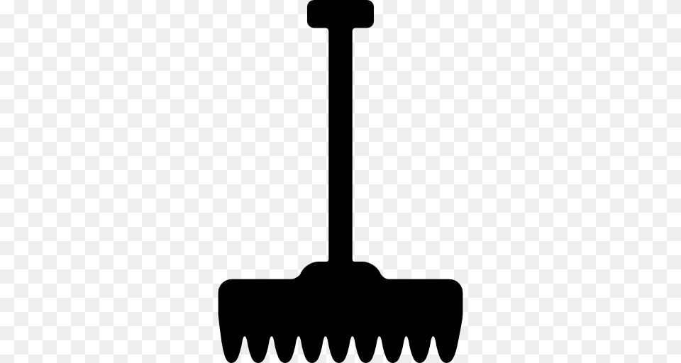 Rake Work Tools Working Gardening Gardening Tools Icon, Gray Free Png Download