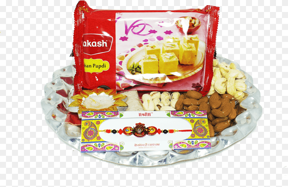 Rakhi Thali Option B Sugar Cake, Food, Snack, Dish, Meal Free Png