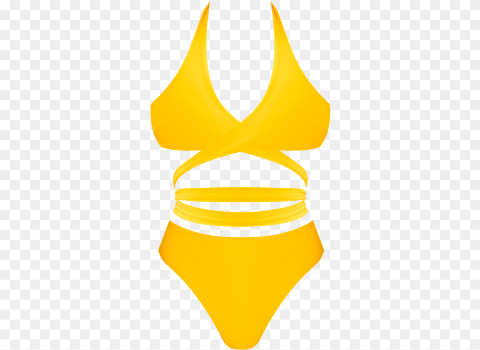Rakya Yellow High Waist Bikini Yellow Bikini, Clothing, Swimwear, Adult, Female Free Png
