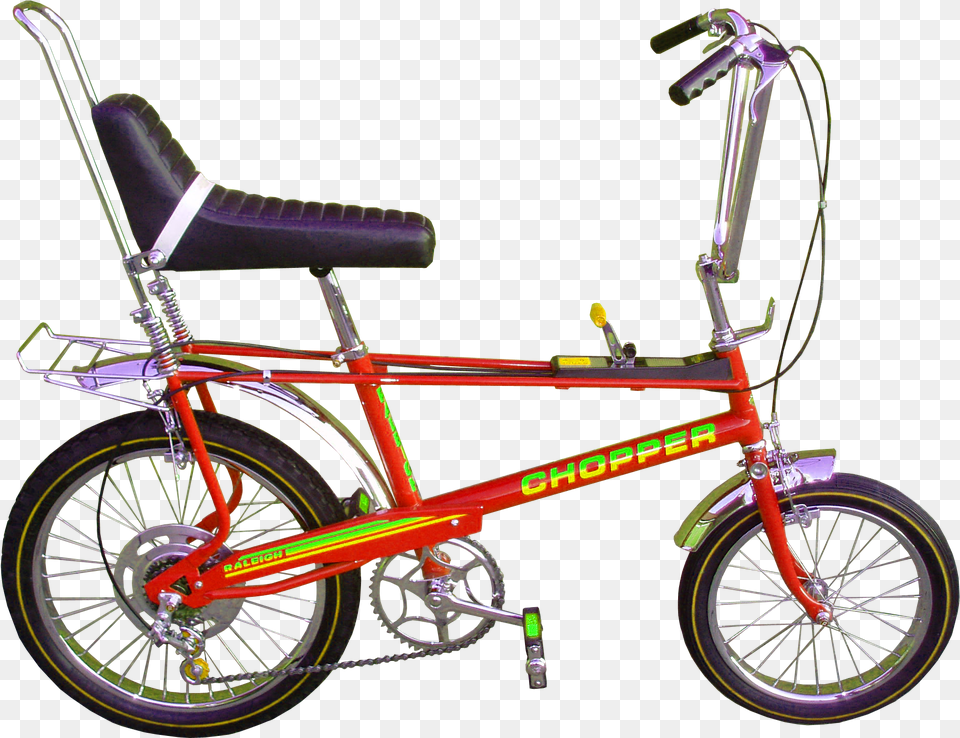 Raleigh Chopper Bike Red Mk 1 Transparent Image Raleigh Bicycle Company, Machine, Wheel, Transportation, Vehicle Png