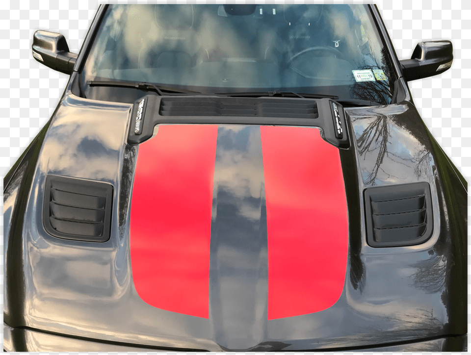 Rally Hood Stripes, Car, Transportation, Vehicle, Windshield Png Image