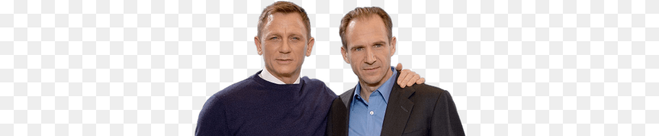 Ralph Fiennes And Daniel Craig Spectre, Photography, Clothing, Coat, Face Png